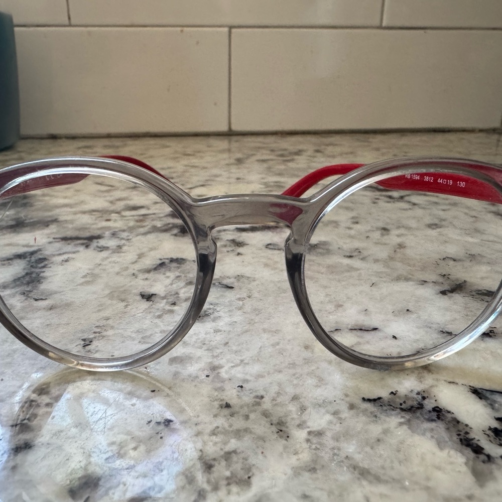 Ray-Ban Kids Glasses with Red and Clear Frame